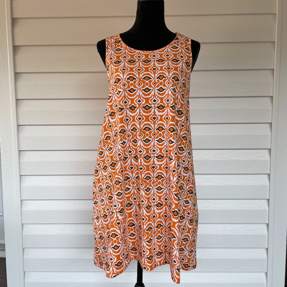 Women's ALL FOR COLOR Sleeveless Dress LARGE Orange